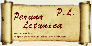 Peruna Letunica vizit kartica